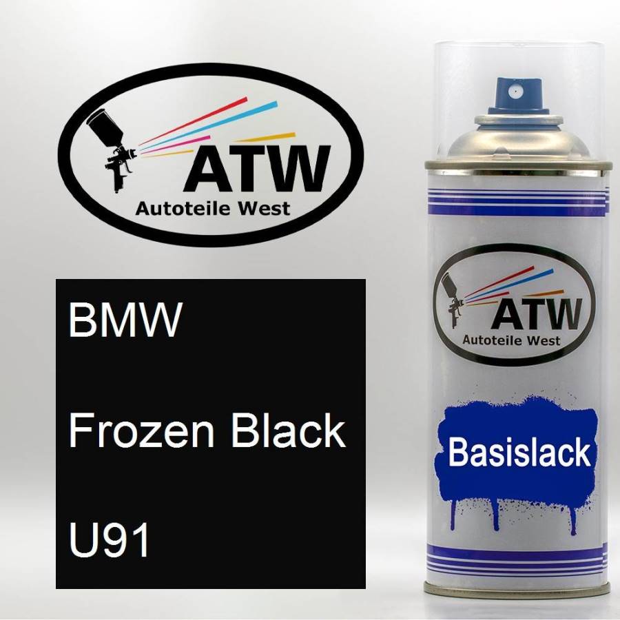 BMW, Frozen Black, U91: 400ml Sprühdose, von ATW Autoteile West.